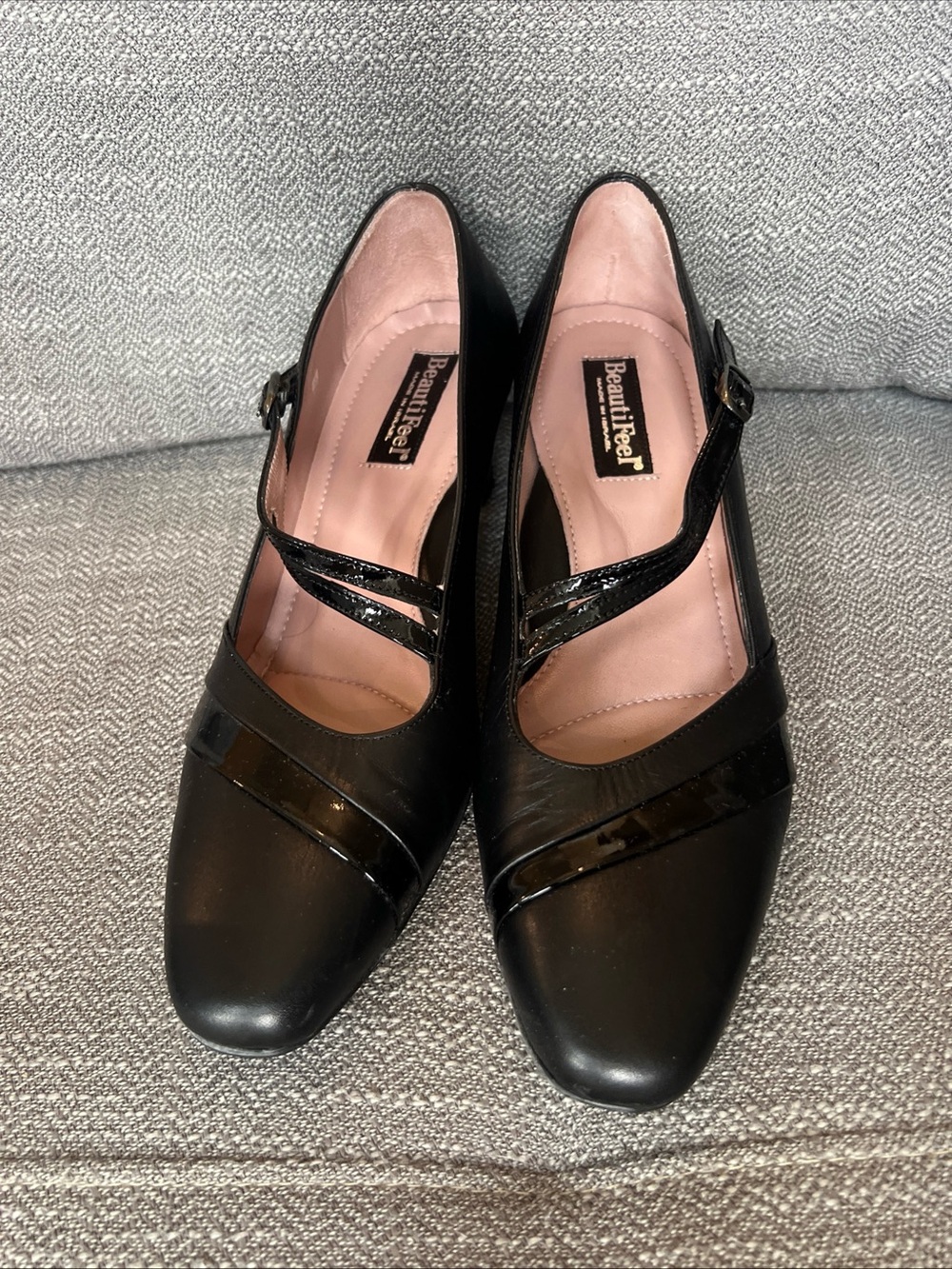 BeautiFeel Black Patent Trim Mary Jane Flats